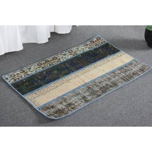 Tapis Turc Vintage Moderne 1,8x2,9 pieds Beige Vert Tapis Plat en Laine Tissée avec Support en Latex pour Décorations de Salon - Product Image 4