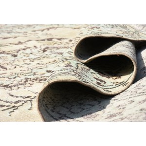 Alfombra Turca Clásica Vintage, Tapete Rectangular con Respaldo de Látex, Color Beige y Verde, Hecho a Mano, 6x9 Pies - Product Image 5