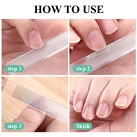 Lime à ongles à double face avec dégradé de couleur, lime à ongles en verre réutilisable avec outil de polissage des ongles lavable et durable pour salon à domicile
