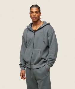Ensemble de survêtement zippé pour homme, sweat-shirt et pantalon de survêtement en molleton 100% coton 400 GSM, poids lourd, 2026 Blank - Product Image 3