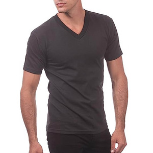 Vente en Gros de T-shirts à Col V à Manches Courtes en Coton 100% Slim Fit pour Hommes - Product Image 5