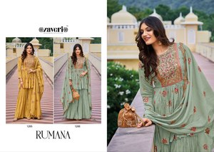 Nouveau festival porter de la soie lourde et du travail de broderie costume Sharara avec travail de broderie Dupatta - Product Image 6