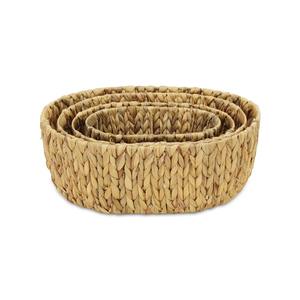 Juego de 4 Cestas Ovaladas de Jacinto de Agua, Cesta de Almacenamiento Hecha a Mano, Venta al por Mayor, Ecológica, Hecha en Vietnam - Product Image 6