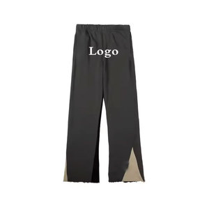 Pantalones Deportivos Acampanados para Hombre, Cintura Elástica con Cordón, Transpirables, Casuales, con Logotipo Estampado en Letras Negras en la Pierna Izquierda, Estilo Otoñal - Product Image 4