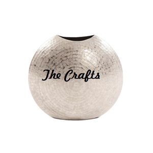 Florero de Calidad Exclusiva, Hecho a Mano, de Aluminio, Color Plateado, para Decoración de Mesa - Product Image 1