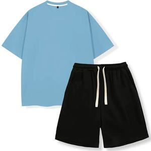 Ensemble 2 pièces pour homme, actif, uni, 100% polyester, hauts et shorts de sport, séchage rapide, col rond, vêtements de fitness, yoga, jogging en plein air - Product Image 5