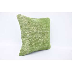 Oreiller en laine verte Kantha mosaïque Paisley Patchwork 18x18 pouces tissé avec motif vintage - Product Image 3