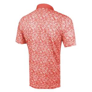 Chemises de golf décontractées pour hommes Handee CAM avec détails d'oiseaux/fleurs blancs imprimés par sublimation, tissu tricoté 100% polyester, séchage rapide - Product Image 2