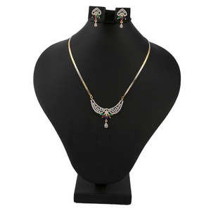 American Diamond <b>Locket</b> Set - Multi - Product Image 1