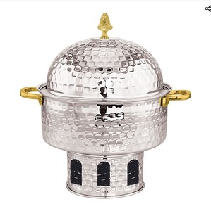 Chafing Dish Food Warmers Stainless Steel <b>Pot</b> With <b>Lid</b> and Tealight Stand Food Serving Chaffers Buffet Warmer Hotel Party Usage - Product Image 4