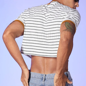 T-shirt de culture sur mesure de conception unique pour les hommes nouveauté t-shirts de culture à séchage rapide de grande taille - Product Image 2