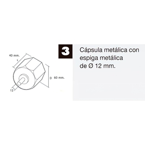 Capsula Persiana Metallica con Espiga per Asse da 60 mm. - Product Image 3