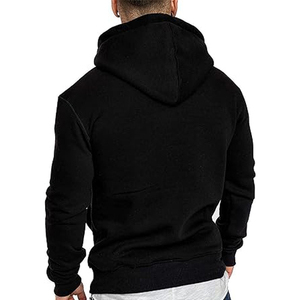 Premium hommes à capuche décontracté hiver porter pull régulier ajusté 100% coton à capuche - Product Image 3