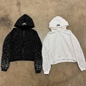 Sudadera con capucha de invierno de lujo para hombre, logotipo personalizado bordado impreso, 100% algodón, peso pesado, French Terry Splicing Color Wash Streetwear - Product Image 3