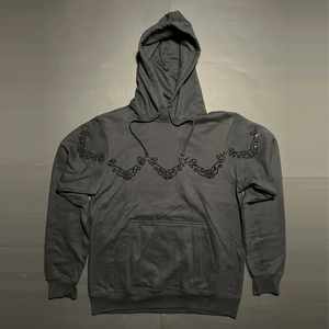 Sweat-shirt personnalisé OEM, style vintage surdimensionné, avec strass, logo intégral en strass, sweat-shirt élégant et universel - Product Image 1