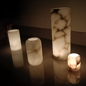 Venta al por mayor modernos soportes de luz de té de alabastro para la decoración del hogar personalizado PIEDRA DE ónix velas muestra pedidos a granel MOQ Navidad - Product Image 5