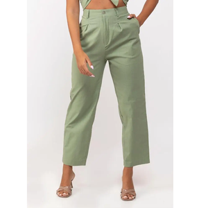 เสื้อผ้าผู้หญิงลำลองผ้าฝ้ายระบายอากาศกางเกงและกางเกงขายาวเข้ารูปเอวธรรมชาติผสมสำหรับฤดูใบไม้ผลิ - Product Image 6