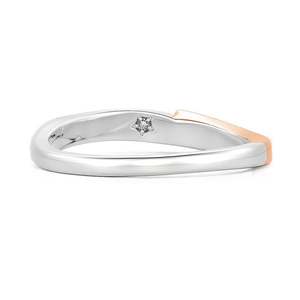 Anillo de boda para hombre Jeulia curvado, retorcido, acabado arenado, bicolor, a la moda - Product Image 4