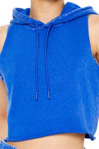 Wholesale Best Quality Women Cotton Sets Acid Wash Sun Faded Hooded Vest with Shorts - Product Image 2