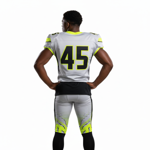 Ensemble 2 pièces de maillot de football américain tendance OEM à manches courtes et pantalon rembourré, personnalisable avec nom/numéro, taille plus, séchage rapide, collection 2026 - Product Image 2