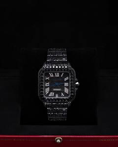 Reloj de Diamantes Moissanite VVS Premium para Hombre, Estilo Hip Hop, Personalizado, de Lujo, Mecánico, con Esfera Negra, Cristal, Dorado y Plateado - Product Image 4