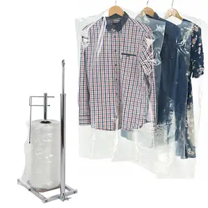 Garment Cover Transparent Plastic Poly Bag Laundry Dry Cleaning Garment Duffel Plastic Packaging Bags On Roll For Clothing