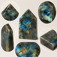 Tour de Labradorite à face large, pointe de cristal naturel polie, pour la décoration intérieure, la collection et les cadeaux
