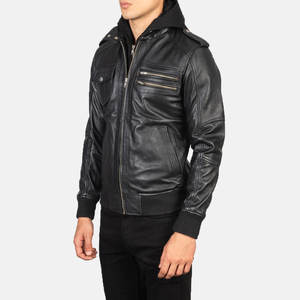 Veste en cuir pour hommes, veste en cuir PU à la mode pour hommes, vestes en cuir à col montant pour hommes, prix de gros - Product Image 2