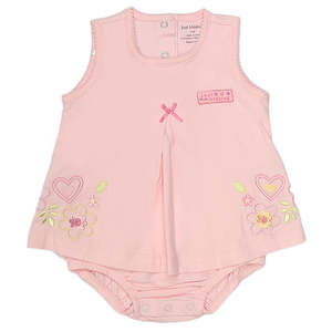 ชุดรอมเปอร์เด็กผู้หญิงแรกเกิด แขนครึ่งตัว - สีชมพู - Product Image 1