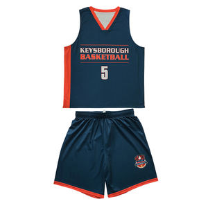 Tenue d'équipe de basketball sans manches personnalisée par sublimation, maillots et shorts pour hommes, ensemble sportif unisexe, kit sublimé pour jeunes - Product Image 1