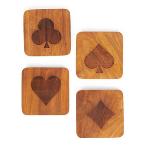 Wholesale Solid <b>Wooden</b> Drink Coasters Set Of 6 With Storage Holder Box Handcrafted <b>Table</b> <b>Mats</b> With Brass Inlay For Home Kitchen - Product Image 4