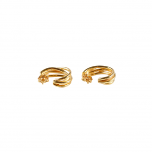 Boucles d'oreilles créoles géométriques en or jaune 14k 18k et argent sterling, design minimaliste, pour usage quotidien, bijoux unisexes, boucles d'oreilles Viggo - Product Image 3