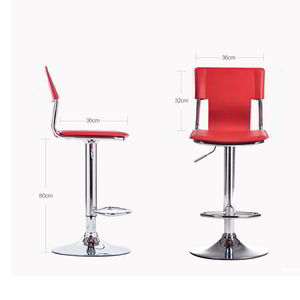 MF090 Contemporary Swivel <b>Bar</b> <b>Stool</b> Simple Design with Height <b>Adjustment</b> and Backrest PU Material Stainless Steel Frame - Product Image 3