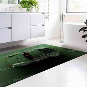 Printed <b>Rug</b> - Modern 3D Effect Green <b>Car</b> <b>Rug</b> for Living Room,Goblen <b>Rug</b> - Product Image 5