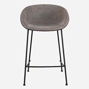 Tabouret de bar Aitor en acier de qualité avec tissu de couleur grise pour meuble de bar - Product Image 5