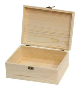 2023 new design Multifunction Solid wooden handi craft gift decoration piece box with hinged cover and front love wooden crafts