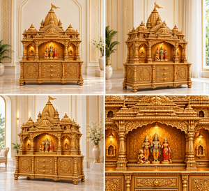 Traditioneller Sri Venkateshwara Balaji Holz-Pooja-Tempel Traditioneller Indischer Ram Darbar Holz-Pooja-Tempel Großer Holztempel - Product Image 6