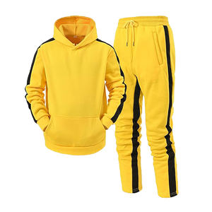 Men's Winter <b>Fleece</b> <b>Hoodie</b> Jogger Set Zipper Tracksuit with DTF DTG Screen and Digital Printing Sublimation in Solid Color - Product Image 1