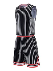 <b>Basketball</b> Jersey Set Child Men <b>Basketball</b> Clothes Stripe Sportswear Training Vest Shorts Suit Team Uniform Custom - Product Image 5