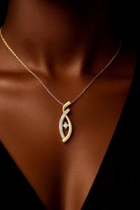 Pendentif charme infini en argent sterling 925 plaqué or Kanta Gems, pavé de CZ, élégant, minimaliste, collier chrétien unisexe - Product Image 5