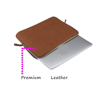 Pochette universelle pour ordinateur portable, sacoche à fermeture éclair, en cuir véritable, de haute qualité, vente en gros, pièces