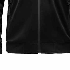 Chándal de ropa deportiva de otoño e invierno de poliéster liso personalizado para hombre, trajes de calentamiento al por mayor - Product Image 4