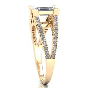 Anillos de Diamantes Cultivados en Laboratorio con Corte Esmeralda de 1.3 Quilates, Chapados en Rodio y Oro Amarillo de 14K, Joyería de Regalo de Cumpleaños para Mujer, Venta al Por Mayor REYES - Product Image 3