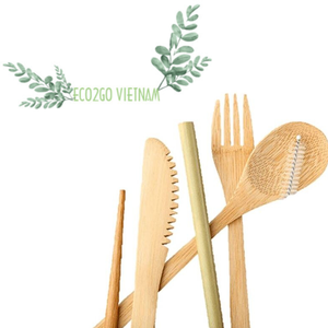Ensemble de couverts en bambou 100% bambou biologique fabriqué à Eco2go Viet Nam/ustensile pour enfants/ensemble de couverts en bambou naturel de haute qualité - Product Image 2