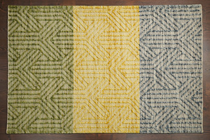 <b>Rustic</b> Rhythms Modern Handmade Wool <b>Rug</b> Cozy Home Plush Runner in Boho Style Geometric Pattern Washable Woollen <b>Rug</b> - Product Image 2