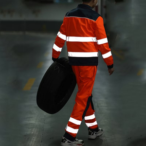 Ropa de Trabajo Industrial de Alta Visibilidad Personalizada, Chaqueta y Pantalones de Seguridad Reflectantes con Logotipo, Traje de Trabajo de Polialgodón, Overol, Uniformes - Product Image 6