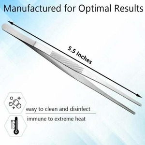 Precision Blunt Serrated Tips Stainless Steel Thumb Forceps Tweezers Comfortable Ridged Handle Surgical Instruments - Product Image 6