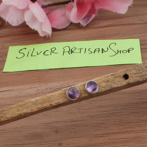 Boucles d'oreilles pendantes en argent sterling 925 avec améthyste naturelle, véritable pierre précieuse violette, bijoux de luxe pour femmes, mariage, fête, pierre de naissance - Product Image 3