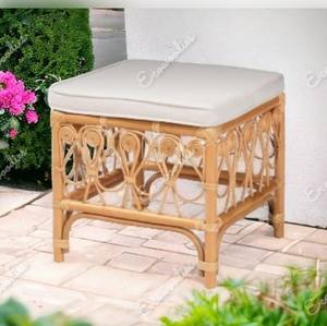 Repose-pieds rectangulaire poufs en rotin naturel repose-pieds salon entrée forme carrée assis pouf os incrustation Console - Product Image 4