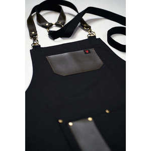 Tablier en denim noir foncé pour uniformes de restaurant et de bar - Product Image 3